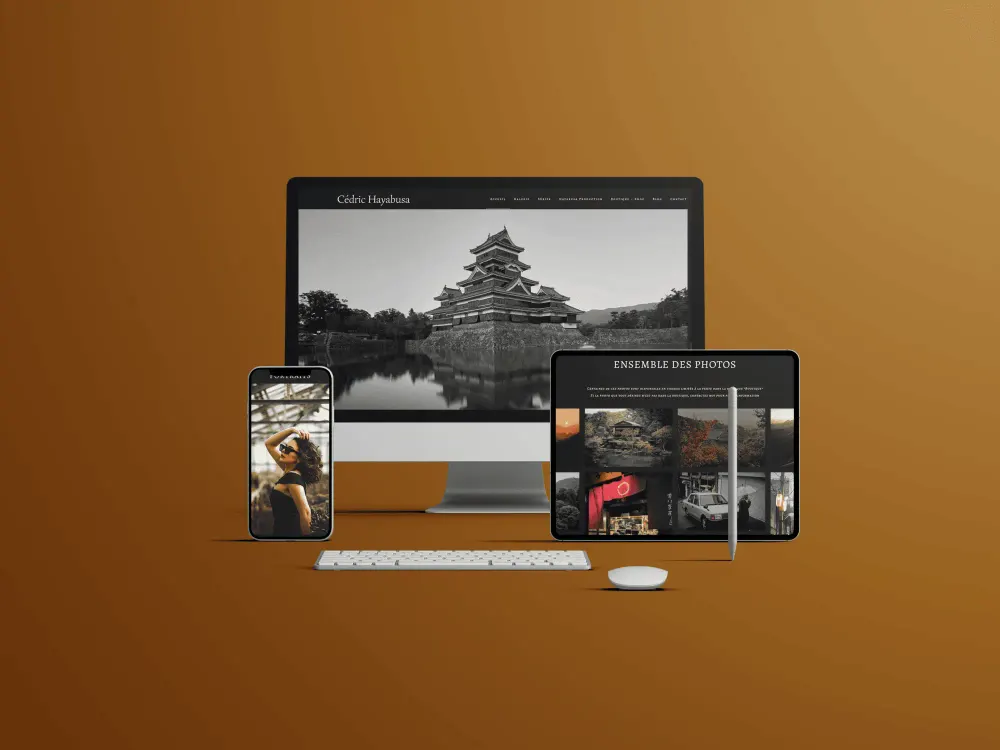 Site Cédric Hayabusa présenté sur ordinateur, tablette et mobile