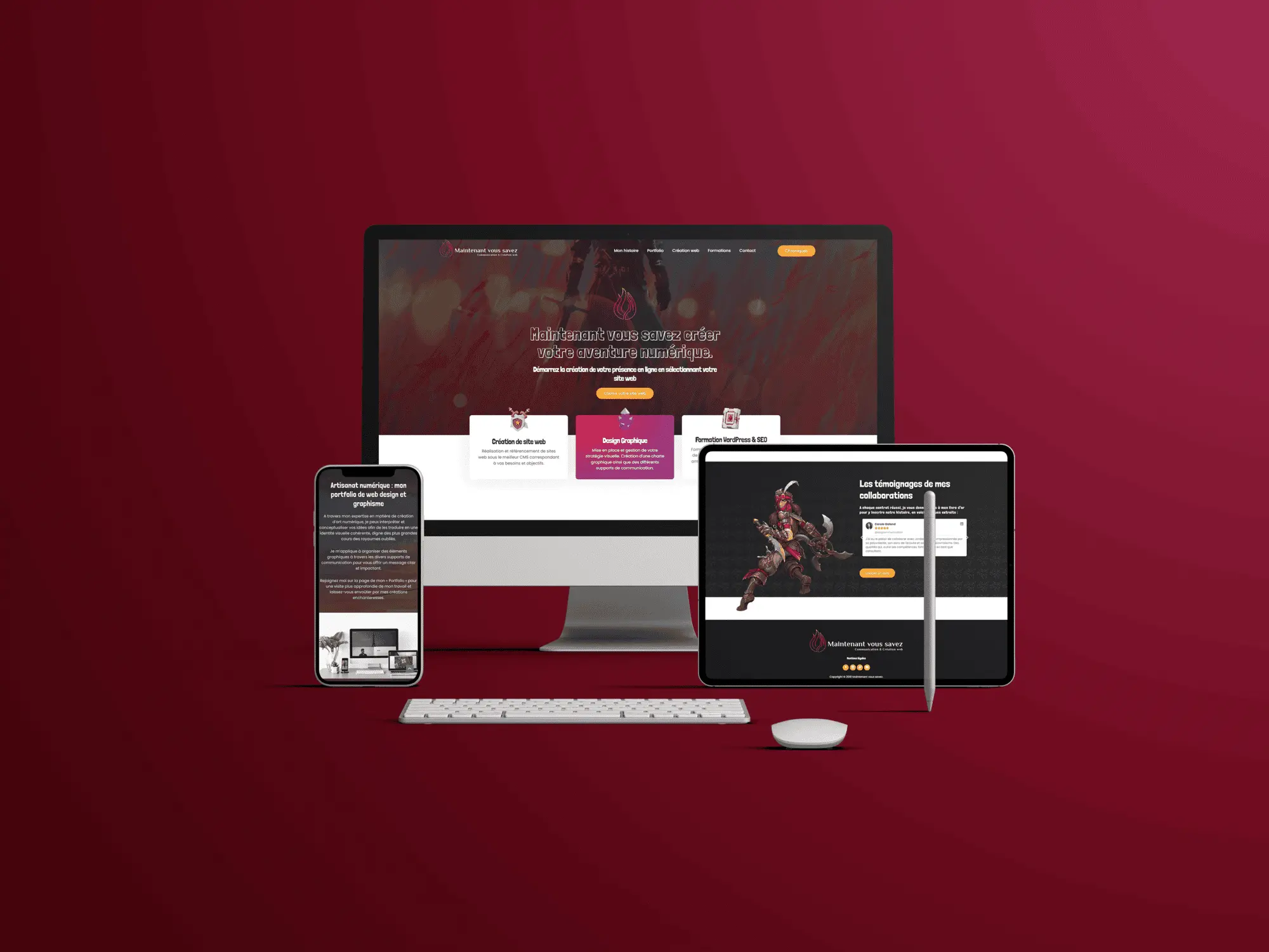 maintenant vous savez, site internet, mockup