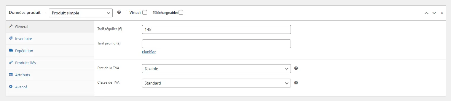 information produit, exemple woocommerce, tutoriel produit woocommerce