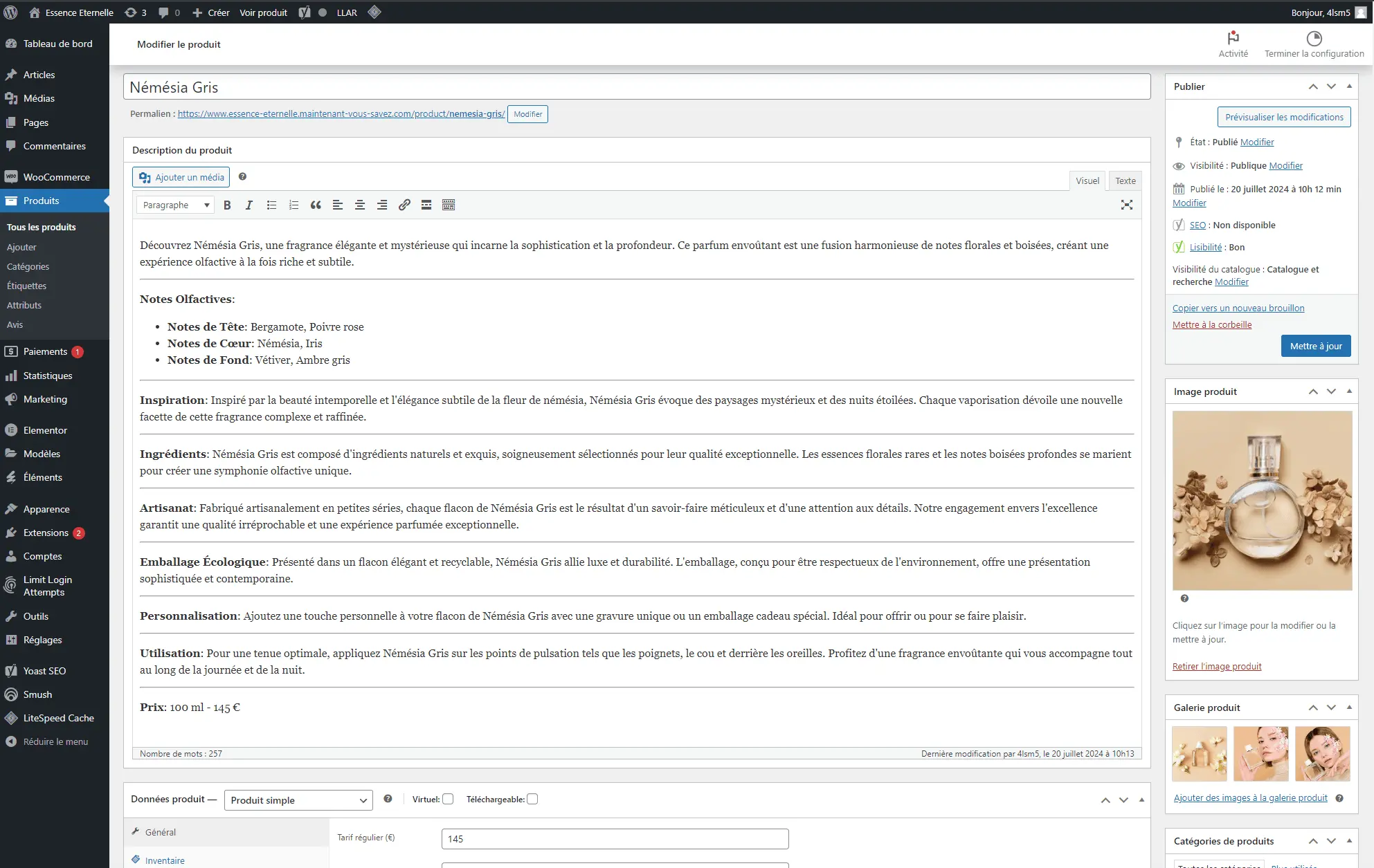 fiche produit woocommerce exemple, fiche produit tutoriel, woocommerce